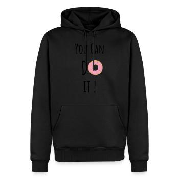 You can do it, do it, donut - Männer Premium Bio Hoodie - Schwarz - Vorne - Nico (187cm)