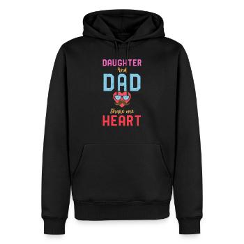 Daughter and father one heart and one soul - Men’s Premium Organic Hoodie - black - Front - Nico (187cm)