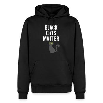 Les chats noirs comptent - Sweat à capuche Premium bio Homme - noir - Devant - Nico (187cm)