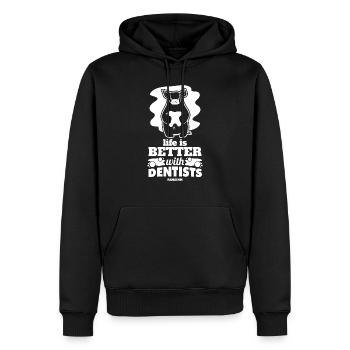 Life Is Better With Dentists - Männer Premium Bio Hoodie - Schwarz - Vorne - Nico (187cm)