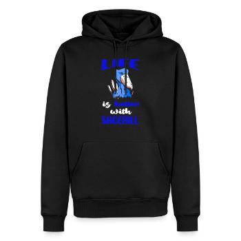 Liebt große afrikanische Vögel Design - Männer Premium Bio Hoodie - Schwarz - Vorne - Nico (187cm)