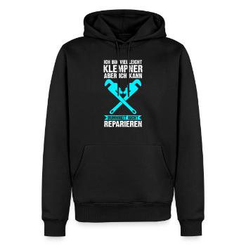 Klempner Beruf Sanitär Geschenk - Männer Premium Bio Hoodie - Schwarz - Vorne - Nico (187cm)