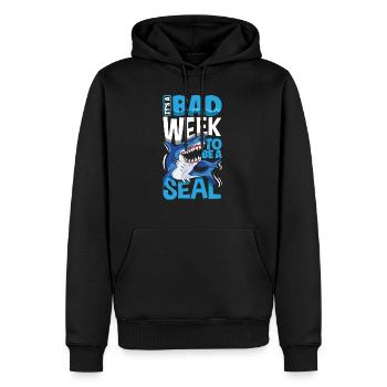 C’est une mauvaise semaine pour être un amoureux des requins phoques - Sweat à capuche Premium bio Homme - noir - Devant - Nico (187cm)