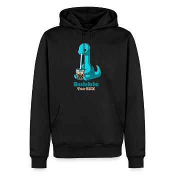 Bubble Tea-Rex - Männer Premium Bio Hoodie - Schwarz - Vorne - Nico (187cm)