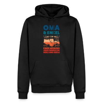 Oma & Enkel Familie Enkel Geschenk - Männer Premium Bio Hoodie - Schwarz - Vorne - Nico (187cm)