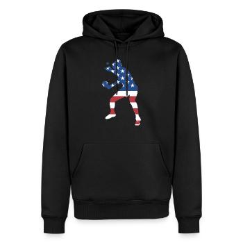 Sport Us Flag Table Tennis - Männer Premium Bio Hoodie - Schwarz - Vorne - Nico (187cm)