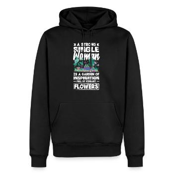A Strong Single Woman Is A Garden Of Flowers - Men’s Premium Organic Hoodie - black - Front - Nico (187cm)