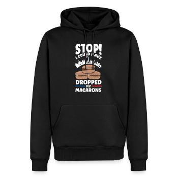 Arrêter! J’aurais pu laisser tomber mes macarons - Sweat à capuche Premium bio Homme - noir - Devant - Nico (187cm)