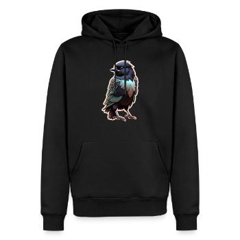 corbeau noir - oiseau - Sweat à capuche Premium bio Homme - noir - Devant - Nico (187cm)