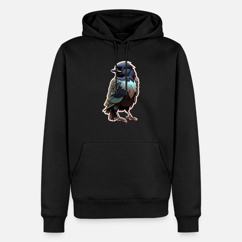 Schwarzer Rabe - Vogel - Männer Premium Bio Hoodie - Schwarz