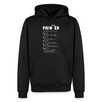 Peintre Emploi à taux horaire - Sweat à capuche Premium bio Homme - noir - Devant - Nico (187cm)