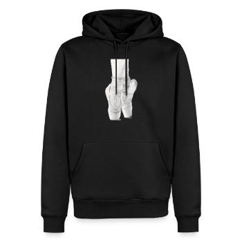 Schwarz-Weiß-Ballett-Spitzenschuhe Bleistiftzeichnung - Männer Premium Bio Hoodie - Schwarz - Vorne - Nico (187cm)