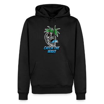 Catch the wave Surf shirt Illustration - Männer Premium Bio Hoodie - Schwarz - Vorne - Nico (187cm)