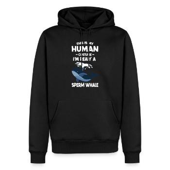 Das ist mein menschliches Kostüm Ich bin wirklich ein Wal lustig - Männer Premium Bio Hoodie - Schwarz - Vorne - Nico (187cm)