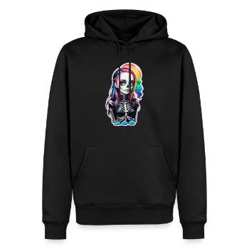 Halloween - Rock & Regenbogen - Männer Premium Bio Hoodie - Schwarz - Vorne - Nico (187cm)