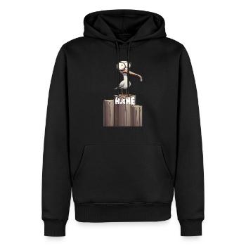 Hug me! Umarme mich - Männer Premium Bio Hoodie - Schwarz - Vorne - Nico (187cm)