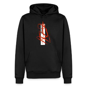 World's most abstract art on T-shirt in red and white - Men’s Premium Organic Hoodie - black - Front - Nico (187cm)