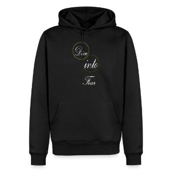 inner courage happy bungee jumping community - Männer Premium Bio Hoodie - Schwarz - Vorne - Nico (187cm)
