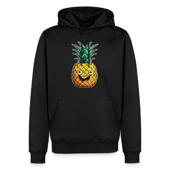 Ananas ananas joyeux - Sweat à capuche Premium bio Homme - noir - Devant - Nico (187cm)