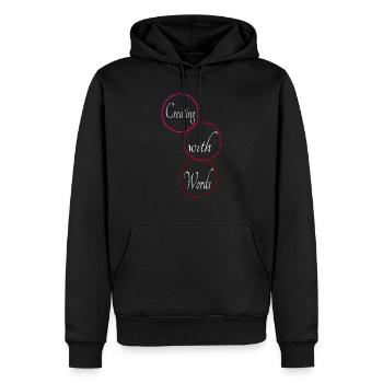 present creative expression innovative ideas - Männer Premium Bio Hoodie - Schwarz - Vorne - Nico (187cm)