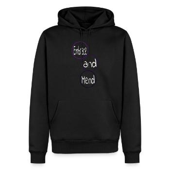 healing quotes providing support offering help - Men’s Premium Organic Hoodie - black - Front - Nico (187cm)