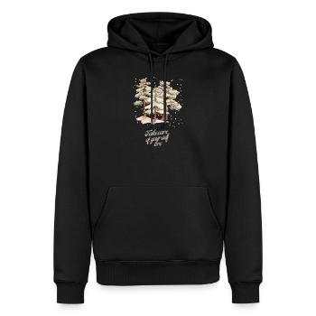 It's cold,take care - Men’s Premium Organic Hoodie - black - Front - Nico (187cm)