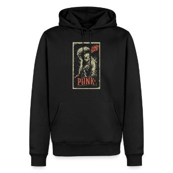 Punk - Sweat à capuche Premium bio Homme - noir - Devant - Nico (187cm)