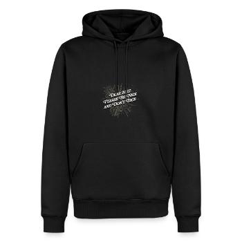 2022 S’il vous plaît soyez gentil et ne lancez pas les dés Bonne nouvelle - Sweat à capuche Premium bio Homme - noir - Devant - Nico (187cm)