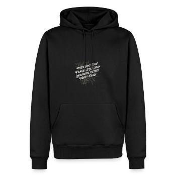 Je te souhaite l’amour de la paix et du rire - Sweat à capuche Premium bio Homme - noir - Devant - Nico (187cm)