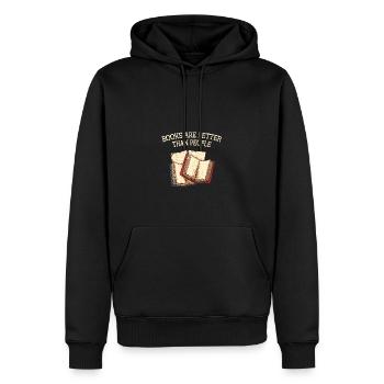 Les livres sont meilleurs que les gens plus drôles amour de livre - Sweat à capuche Premium bio Homme - noir - Devant - Nico (187cm)