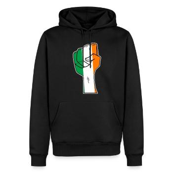 Irland - Männer Premium Bio Hoodie - Schwarz - Vorne - Nico (187cm)