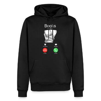 Appeler les livres - Sweat à capuche Premium bio Homme - noir - Devant - Nico (187cm)