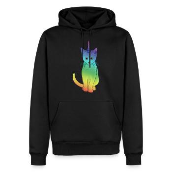 Je suis un caticorn .. Cat Unicorn tshirt unicorn squad - Sweat à capuche Premium bio Homme - noir - Devant - Nico (187cm)