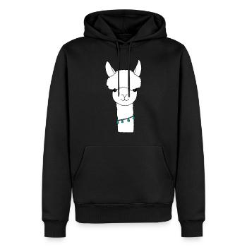 alpaca - Men’s Premium Organic Hoodie - black - Front - Nico (187cm)