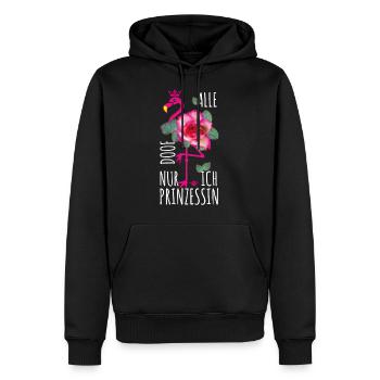 28 Flamingo Tout stupide que moi princesse - Sweat à capuche Premium bio Homme - noir - Devant - Nico (187cm)