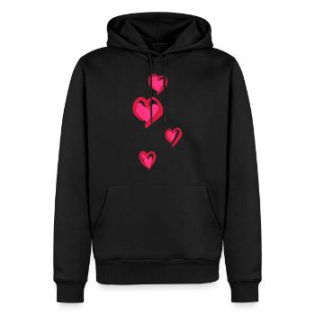 les cœurs - Sweat à capuche Premium bio Homme - noir - Devant - Nico (187cm)