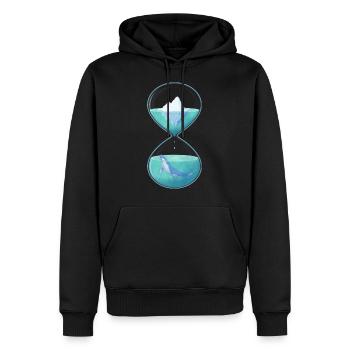 Eisberg Wal Sanduhr - Männer Premium Bio Hoodie - Schwarz - Vorne - Nico (187cm)