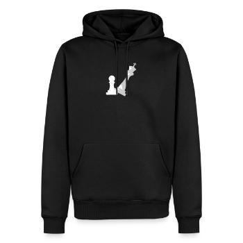 Pawn King Chess Game Jeu d'échecs - Sweat à capuche Premium bio Homme - noir - Devant - Nico (187cm)