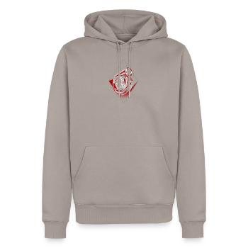 Super Turbo charger best gift for motorcycle enthusiast - Men’s Premium Organic Hoodie - taupe - Front - Nico (187cm)