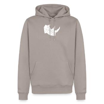 rhinoceros - Men’s Premium Organic Hoodie - taupe - Front - Nico (187cm)