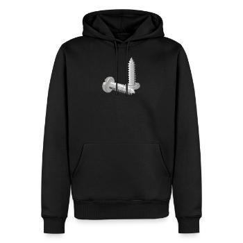 Schrauben - Männer Premium Bio Hoodie - Schwarz - Vorne - Nico (187cm)