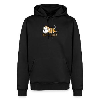Singe pas imprimé aujourd'hui - Sweat à capuche Premium bio Homme - noir - Devant - Nico (187cm)