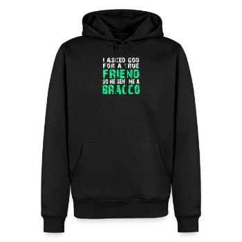 Bracco Italiano - True Friend - Sweat à capuche Premium bio Homme - noir - Devant - Nico (187cm)