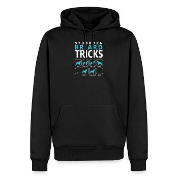 Stubborn Briard tricks - Men’s Premium Organic Hoodie - black - Front - Nico (187cm)