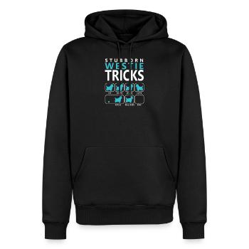 Stubborn Westie Tricks - Men’s Premium Organic Hoodie - black - Front - Nico (187cm)