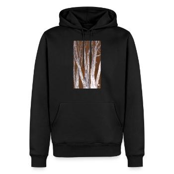 Wald - Männer Premium Bio Hoodie - Schwarz - Vorne - Nico (187cm)