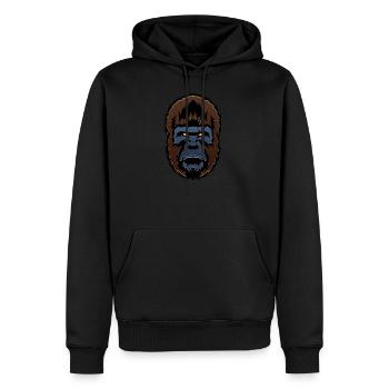 Gorilla Affe Primaten Gorilla 704 o - Männer Premium Bio Hoodie - Schwarz - Vorne - Nico (187cm)