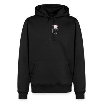 Axolotl beobachtet dich - Walking Fish Axolotl - Männer Premium Bio Hoodie - Schwarz - Vorne - Nico (187cm)