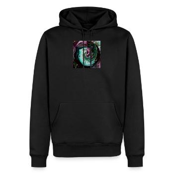 Galaxy Swirl - Männer Premium Bio Hoodie - Schwarz - Vorne - Nico (187cm)
