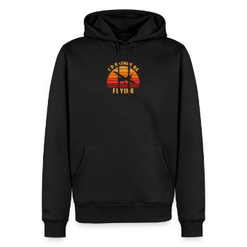 Flying Aviation Design C172 Flugzeugliebhaber - Männer Premium Bio Hoodie - Schwarz - Vorne - Nico (187cm)